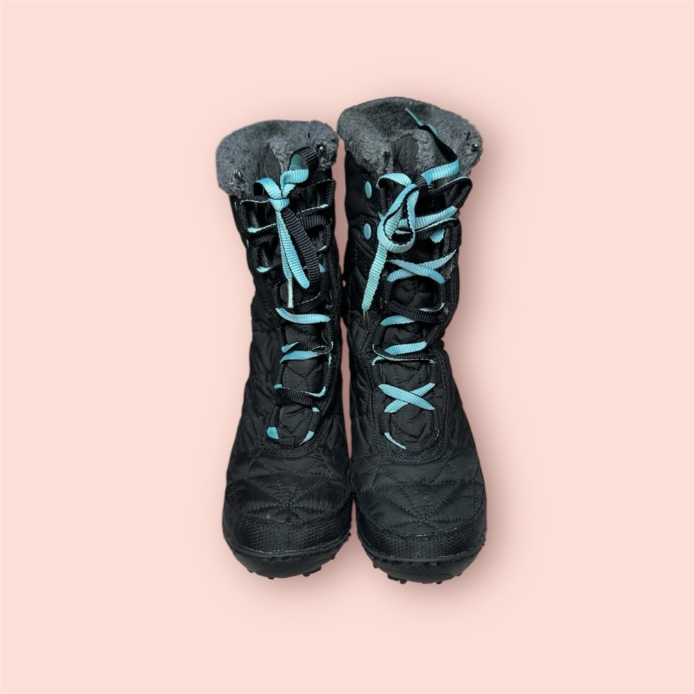 Columbia Size 3 Black Quilted Winter Snow Boots outdoor waterproof